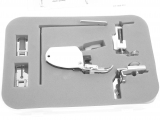 FOOT SET = WALKING FOOT / PIPING FOOT / DARNING FOOT / SNAP-ON OPEN TOE FOOT / SNAP-ON 1/4 QUILTING FOOT / QUILTING GUIDE